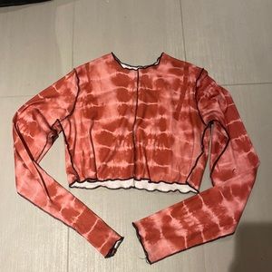 ADIKA TYE DYE LONG SLEEVE CROP TOP